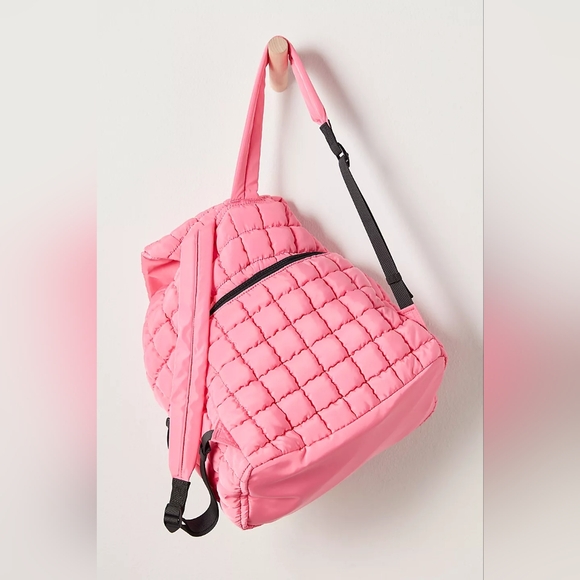 0006 Free People Quilted Pink Puffer Backpack main image 6